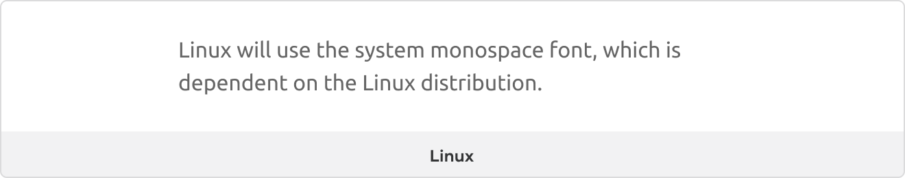 monospace on linux